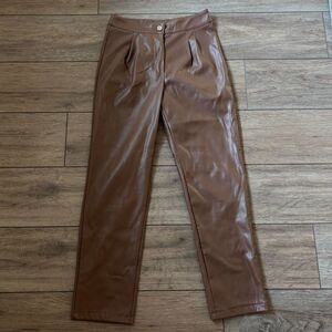 LF seek the label brown faux leather pants size XS NEW with tags